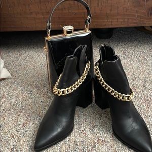 Tranquil Chain Trim Leather Boot Steve Madden